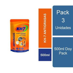 Pack 3 Antigrasas 500ml Doy Pack Kh-7